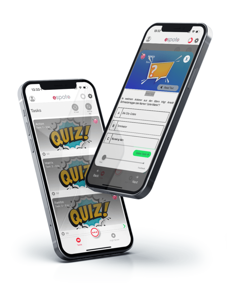 iphone zeigt beispiel für quiz event